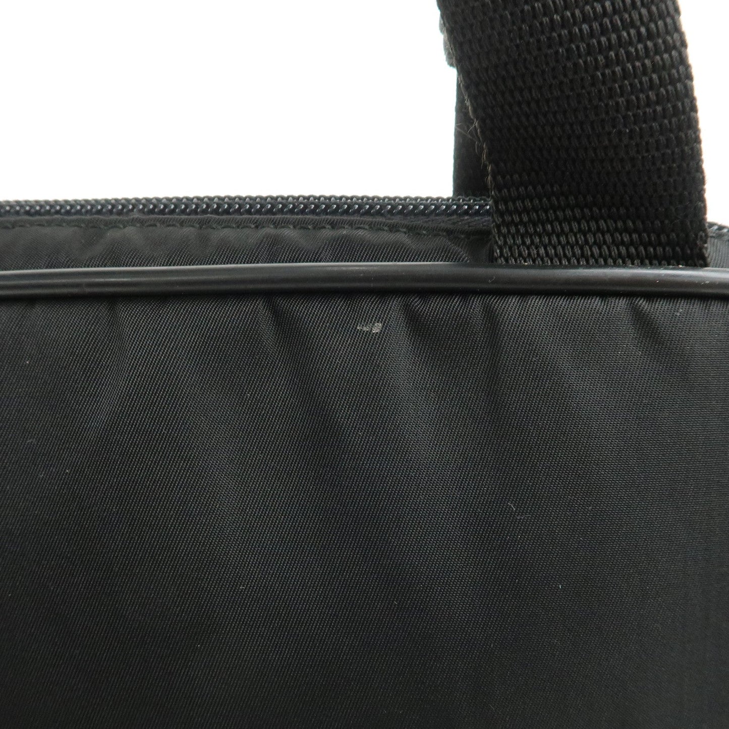 Prada Triangle Logo Nylon Leather Hand Bag Boston Bag Black【Pre-order】