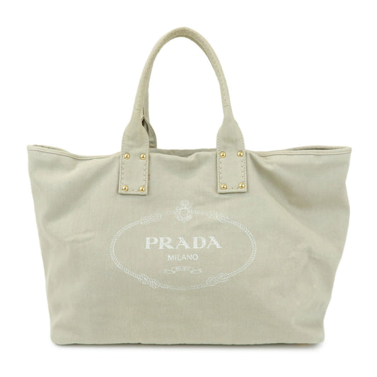 Prada Triangle Logo Denim Tote Bag Shoulder Bag Light Beige BN2091【Pre-order】