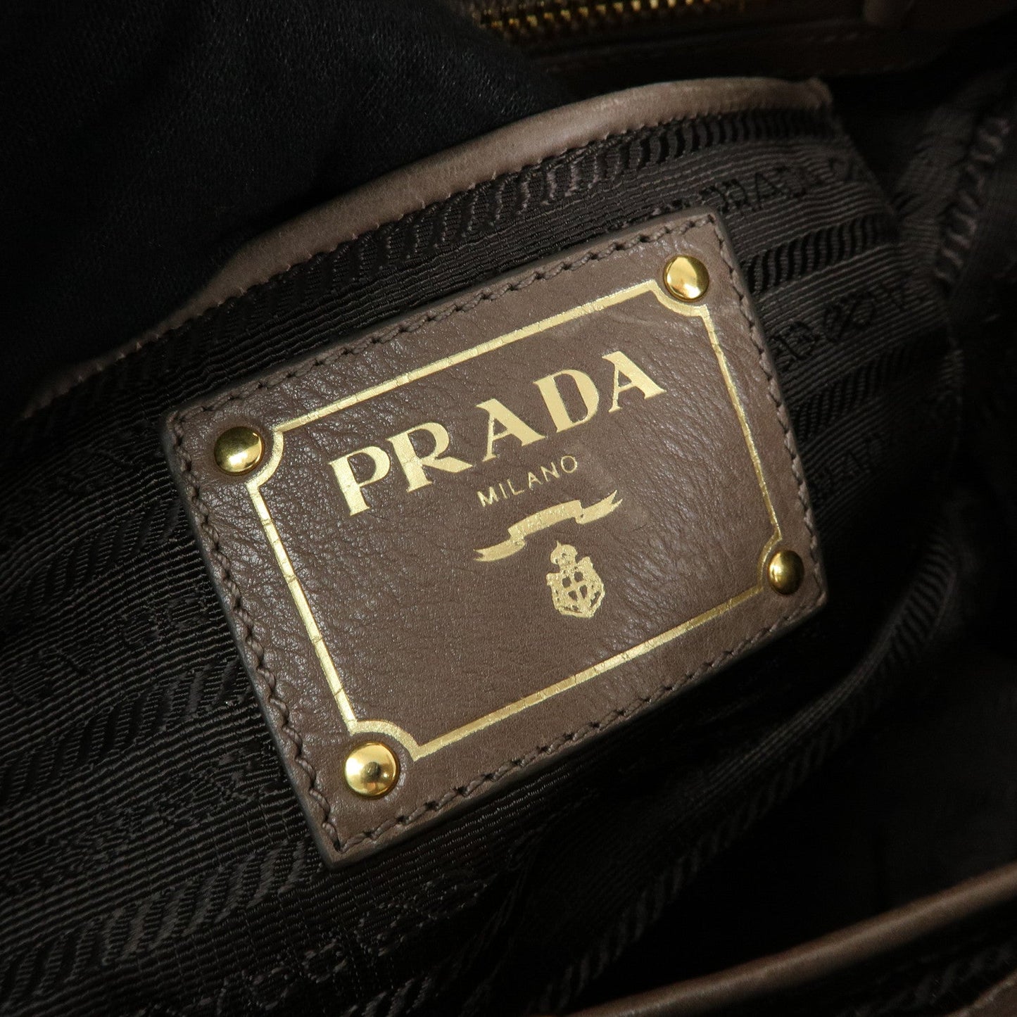 Prada Calf Leather 2Way Bag Shoulder Bag Ribbon Brown BN2245【Pre-order】