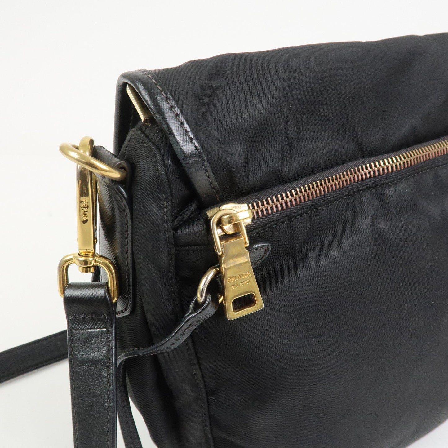 Prada Logo Nylon Saffiano Leather Shoulder Bag Crossbody Bag Black【Pre-order】