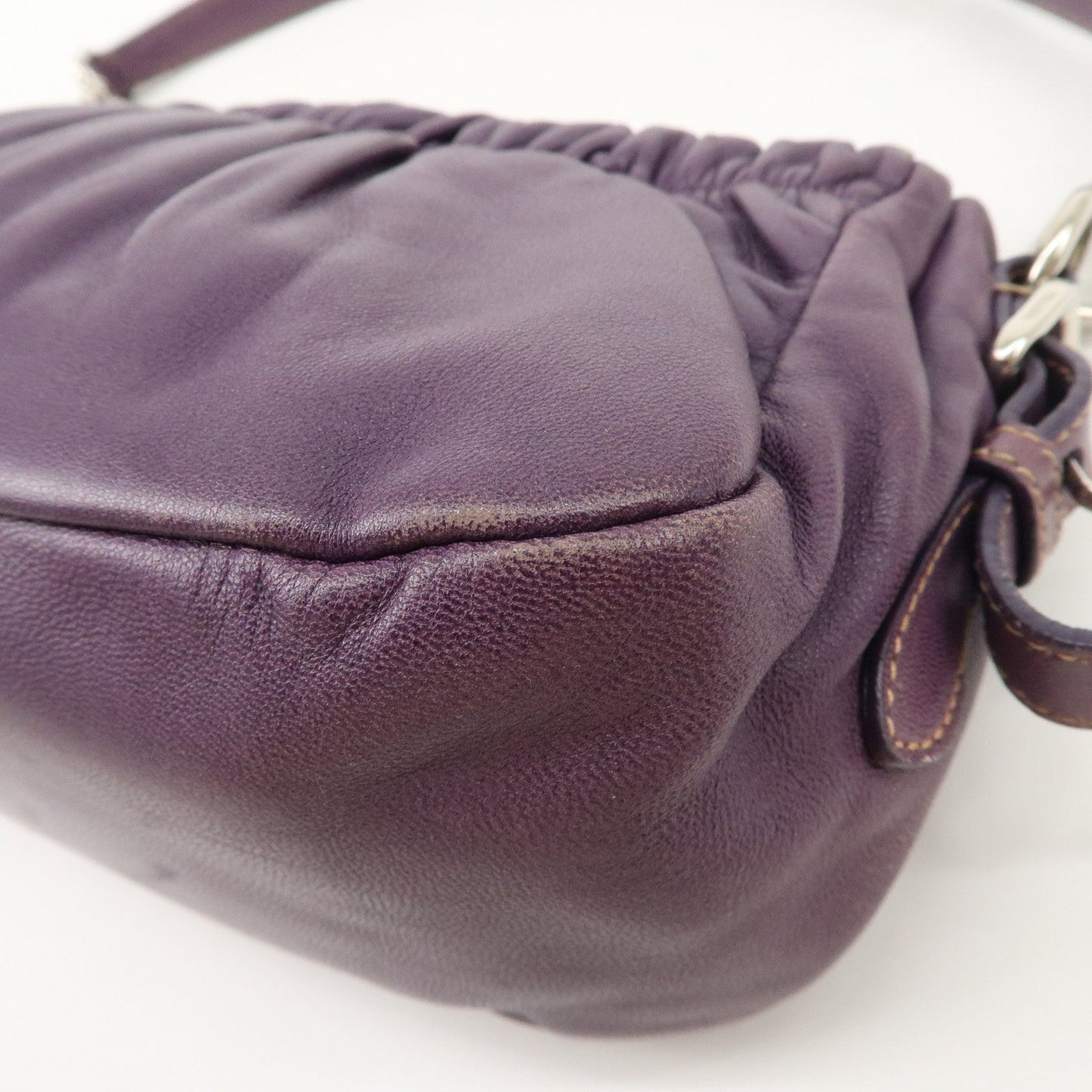 Prada Ribbon Leather Shoulder Bag Hand Bag Purple Used【Pre-order】
