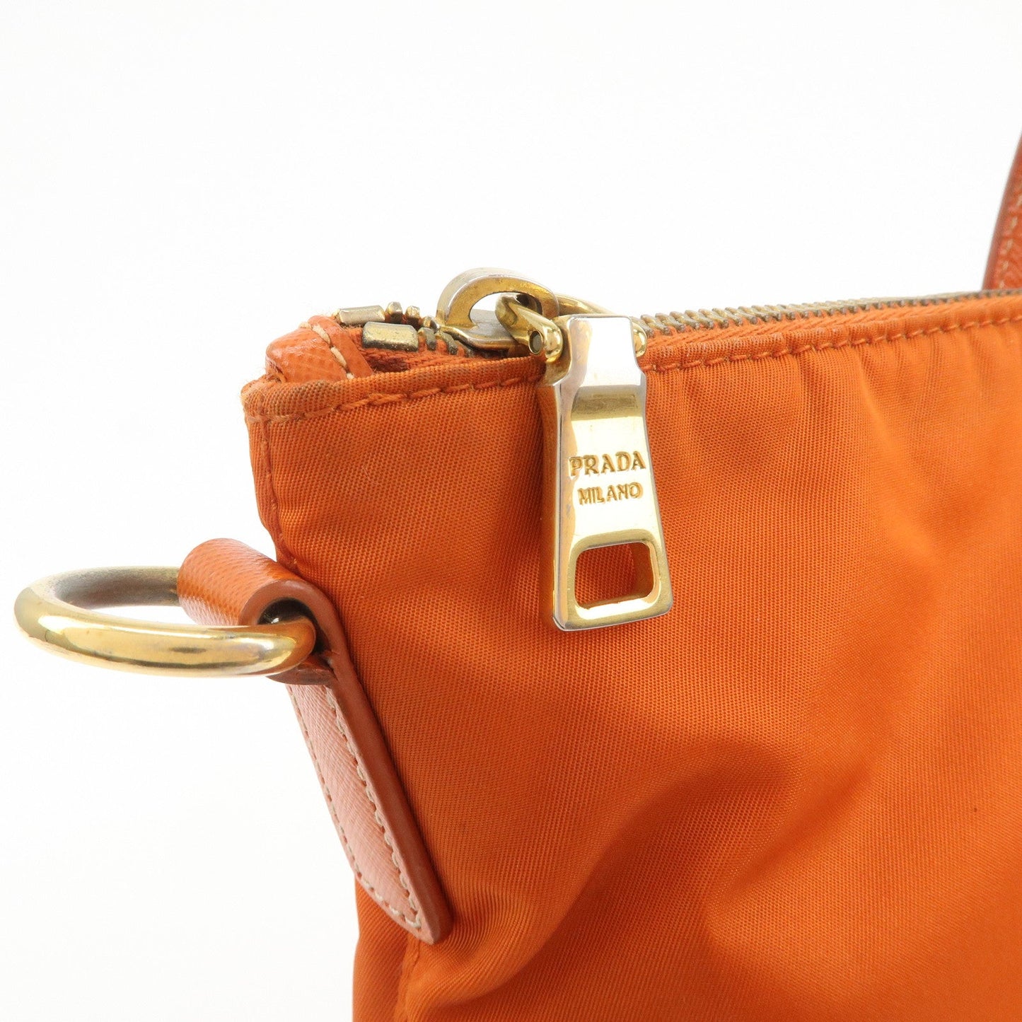 Prada Nylon Saffiano Leather Tote Bag Hand Bag Orange【Pre-order】