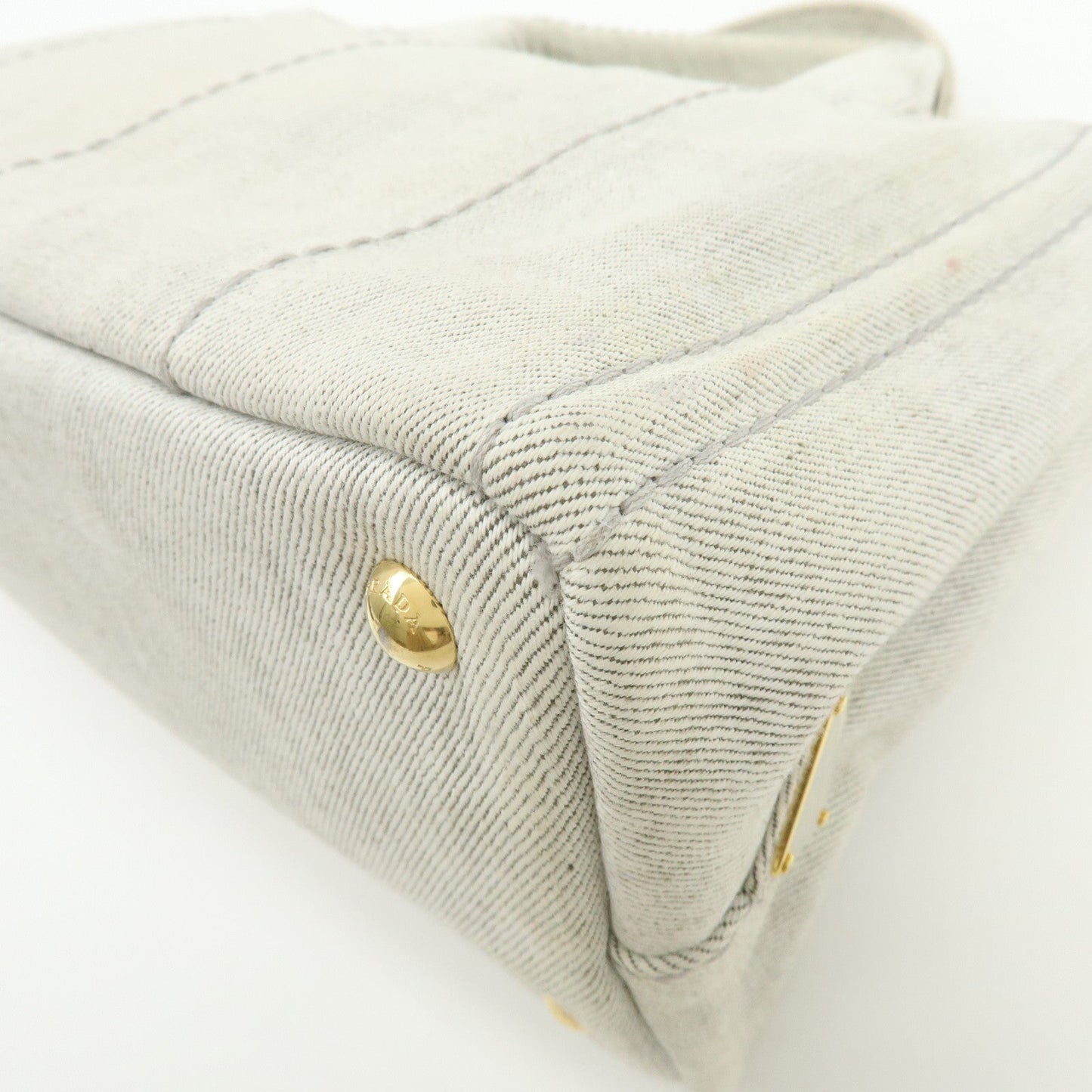 Prada Canapa Mini Denim 2Way Bag Hand Shoulder Bag Gray 1BG439【Pre-order】