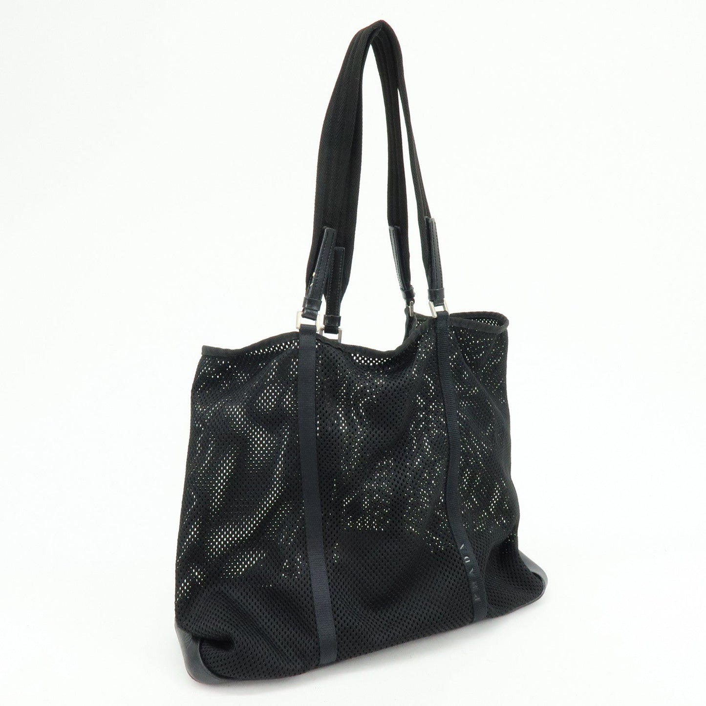 Prada Mesh Leather Tote Bag Shoulder Bag Black【Pre-order】