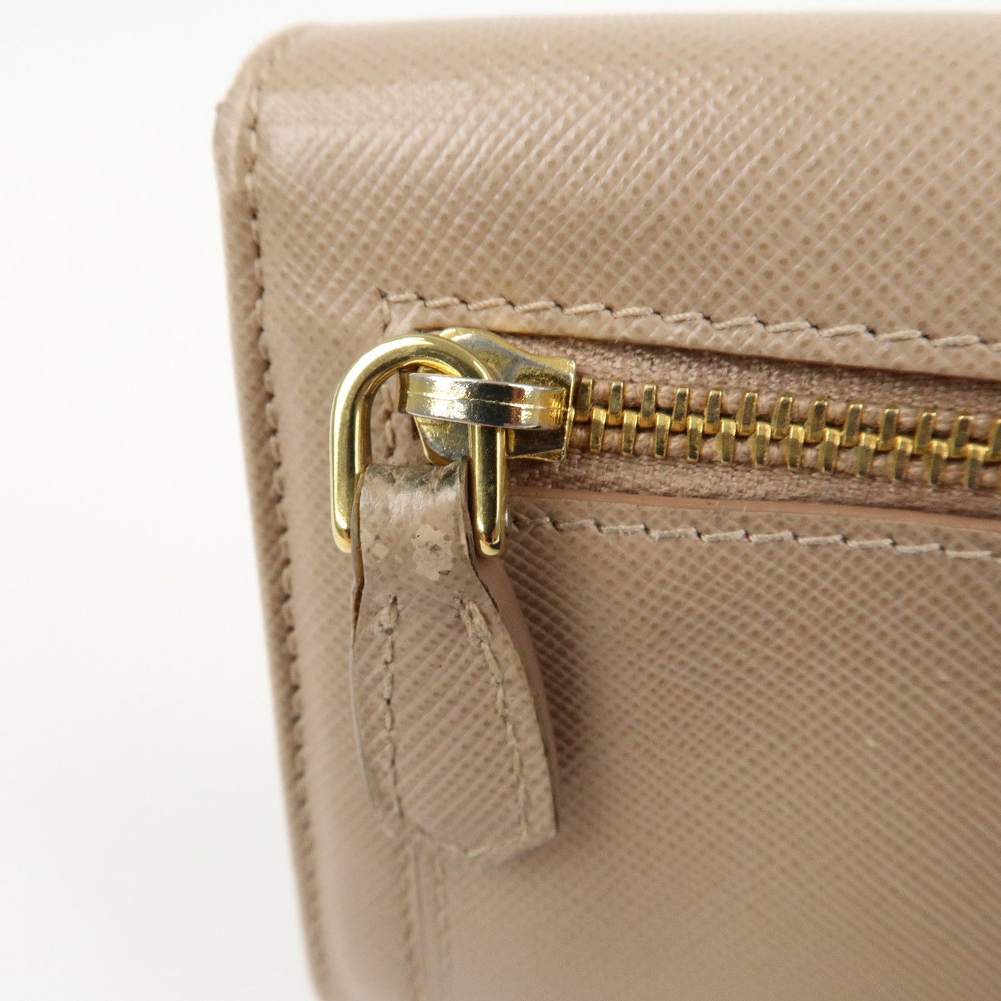 Prada Triangle Logo Saffiano Leather Long Wallet Beige 1MH132【Pre-order】
