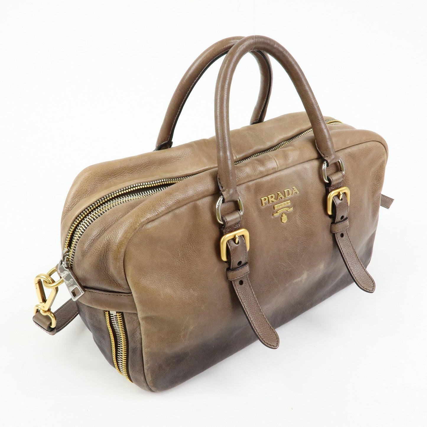 Prada Logo Leather 2Way Bag Hand Bag Shoulder Bag Brown BL0472【Pre-order】