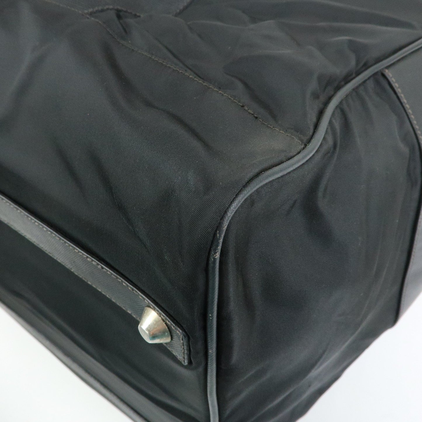 Prada Triangle Logo Nylon Leather Boston Bag Travel Bag Black【Pre-order】