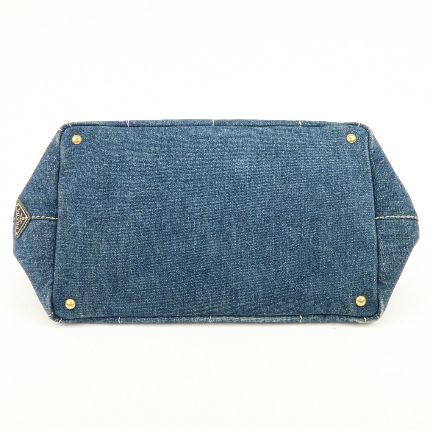 Prada Logo Canapa Canvas Denim Large Tote Hand Bag Blue BN1872【Pre-order】