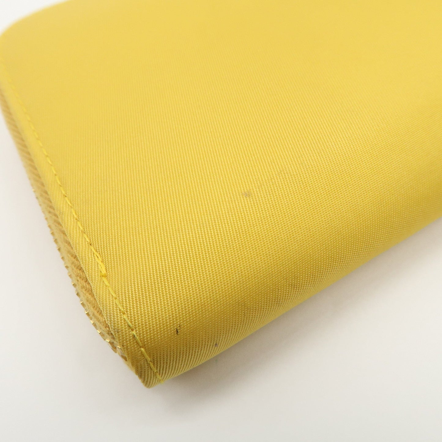 Prada Triangle Logo Nylon Leather Round Zippy Long Wallet Yellow【Pre-order】