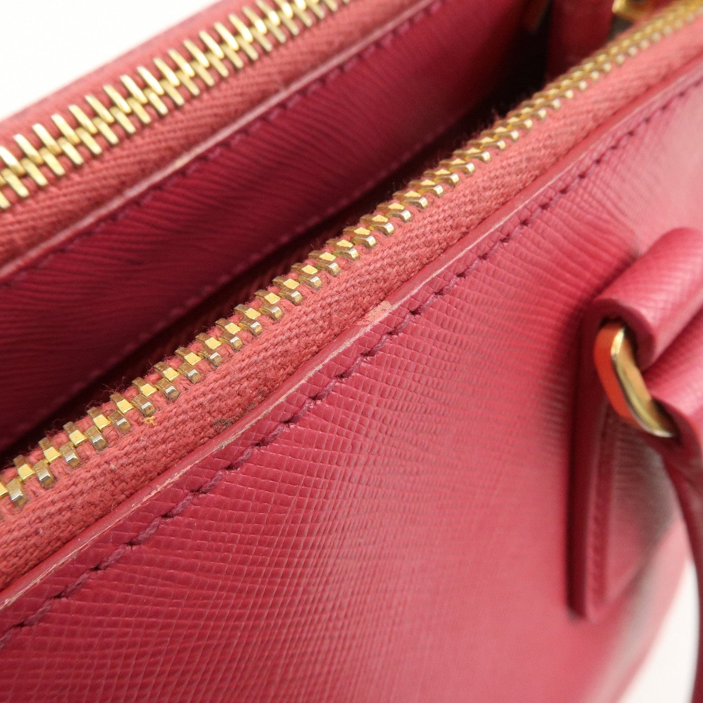Prada Triangle Logo Saffiano Leather 2Way Bag Hand Bag Pink BN1801【Pre-order】