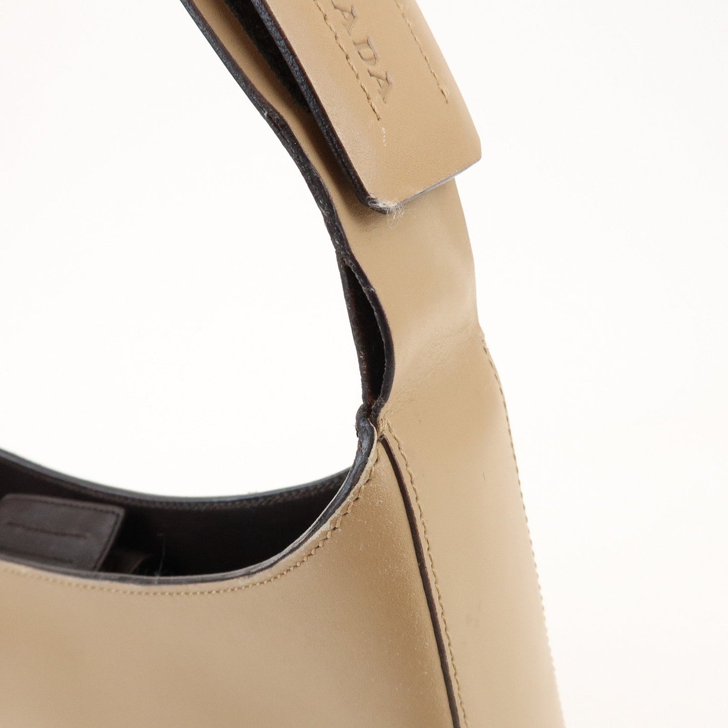 Prada Logo Leather Shoulder Bag Hand Bag Beige【Pre-order】