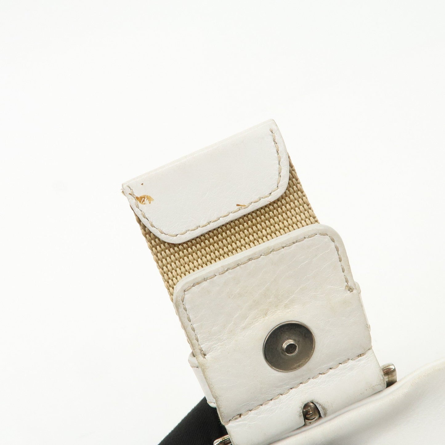 Prada Triangle Logo Leather Nylon Shoulder Bag White Beige【Pre-order】