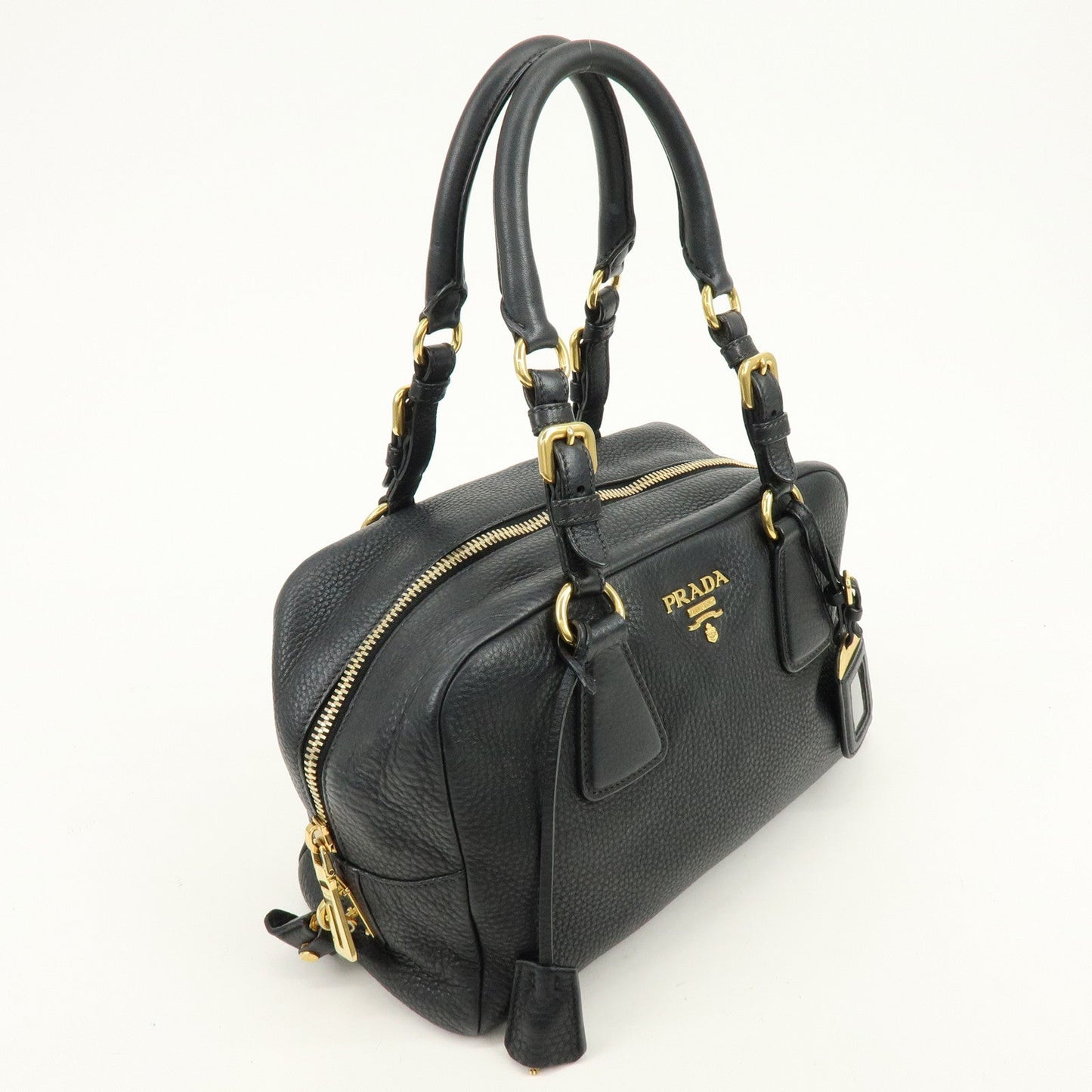 Prada Logo Leather Boston Bag Shoulder Bag Black B3091M【Pre-order】