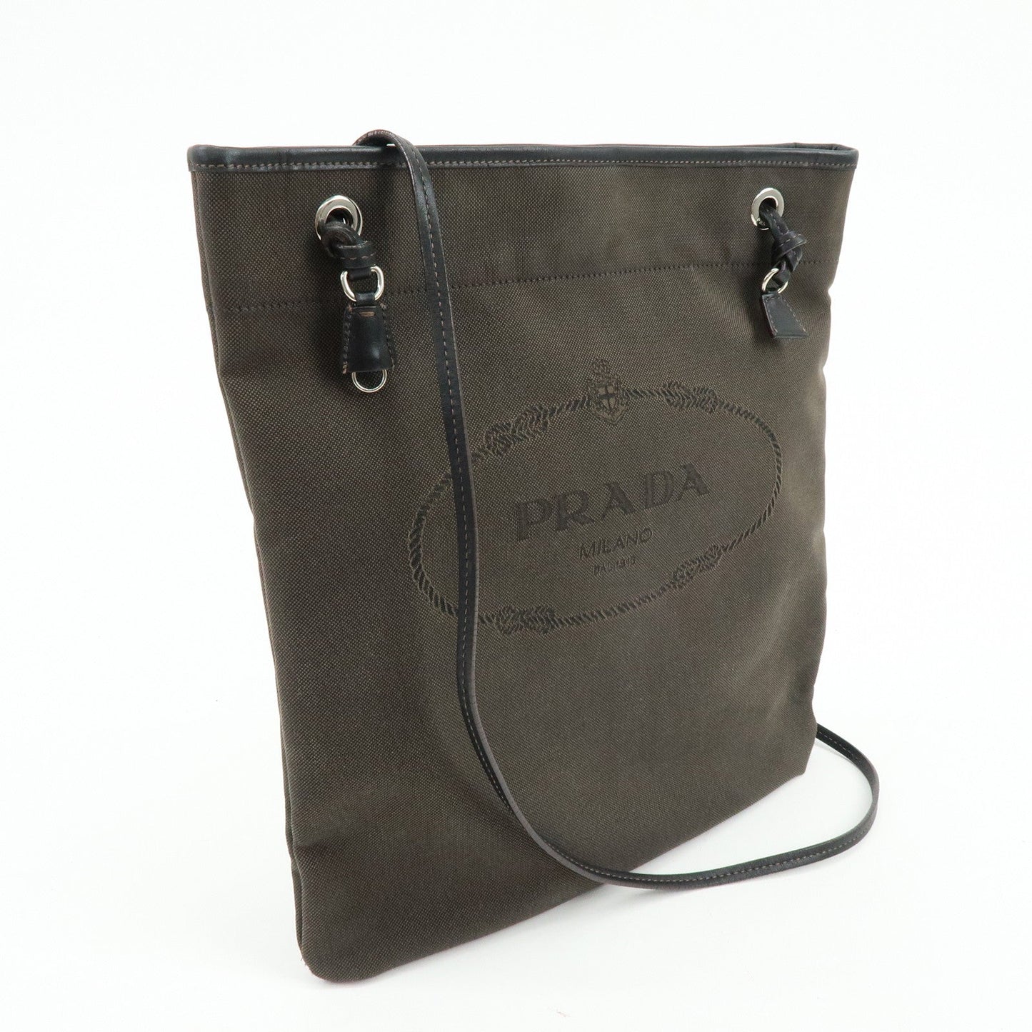 Prada Logo Jacquard Leather Shoulder Bag Crossbody Bag Dark Brown【Pre-order】