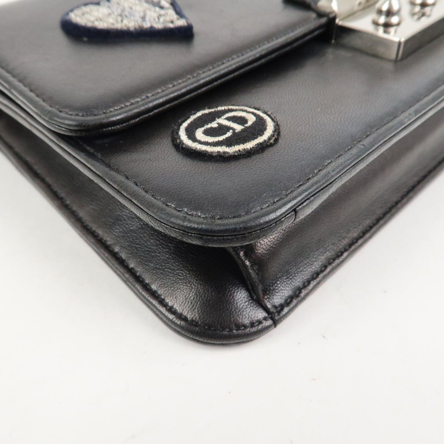 Christian Dior Leather Chain Shoulder Bag Heart Embroidery【Pre-order】