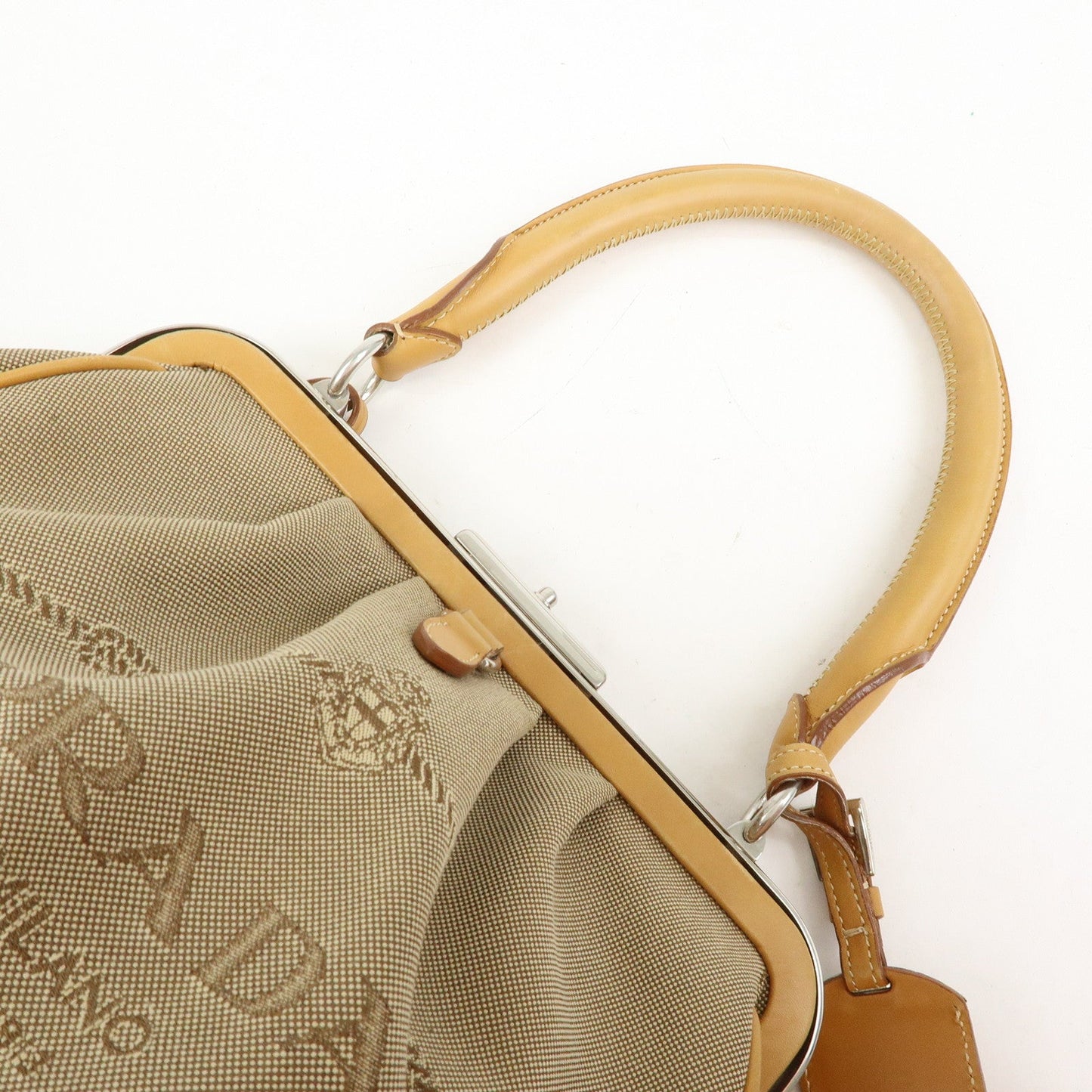 Prada Logo Jacquard Leather Shoulder Bag Light Brown BR3481【Pre-order】