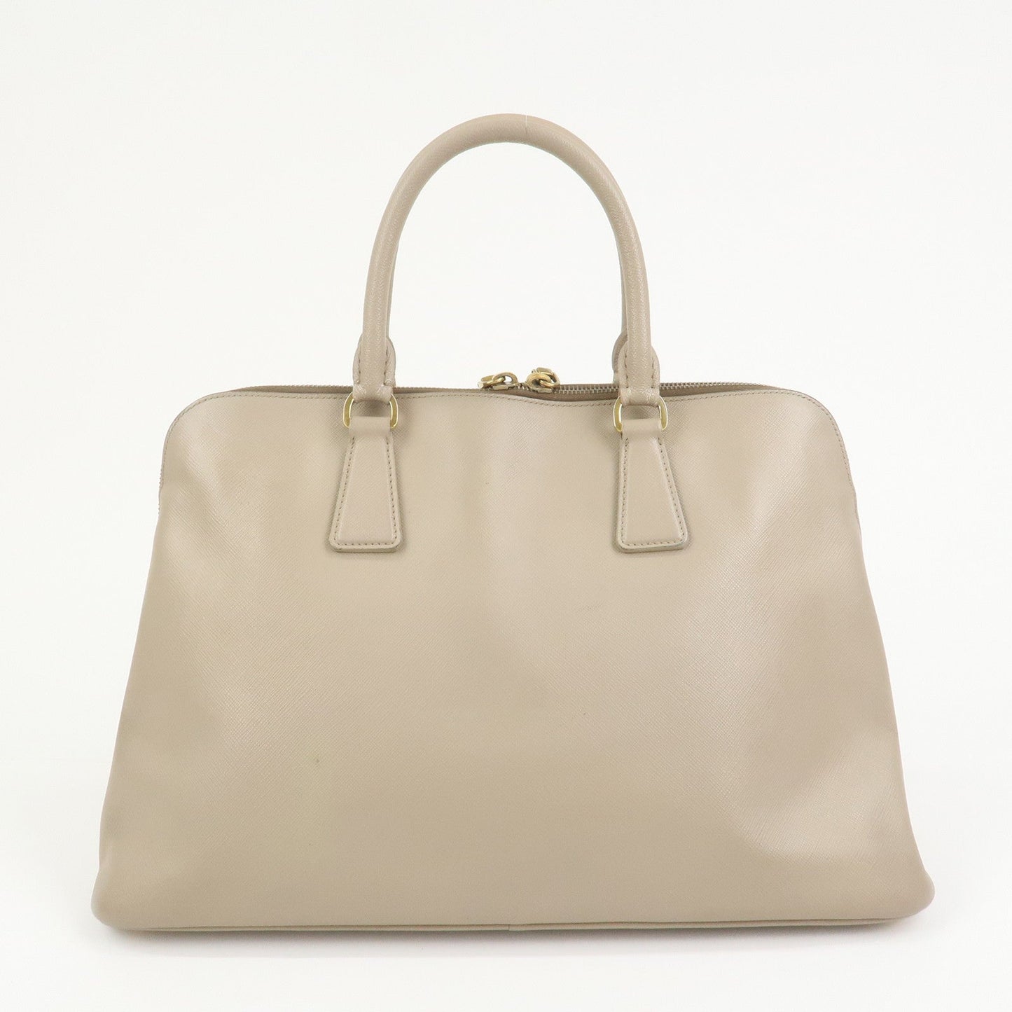 Prada Triangle Logo Saffiano Leather Hand Bag Greige BL0812【Pre-order】