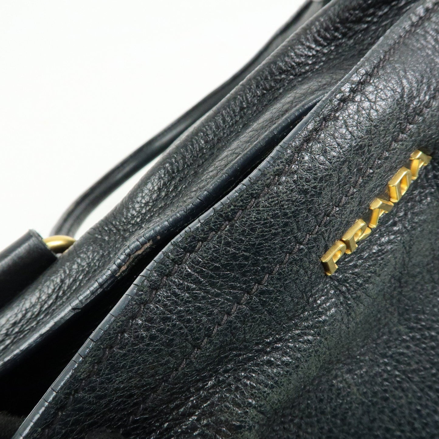 Prada Logo Leather 2Way Bag Hand Bag Shoulder Bag Black BR4083【Pre-order】