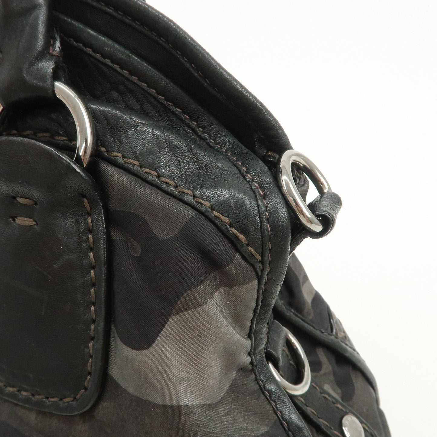 Prada Nylon Leather 2Way Hand Shoulder Bag Black Camouflage BL0688【Pre-order】
