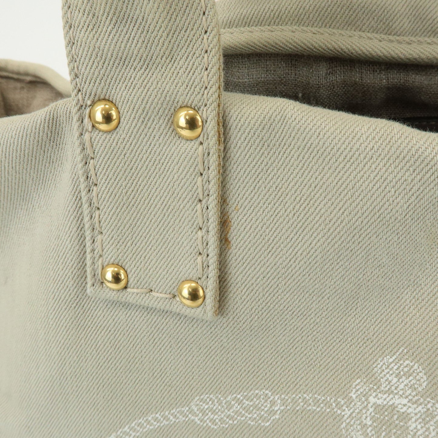 Prada Triangle Logo Denim Tote Bag Shoulder Bag Light Beige BN2091【Pre-order】