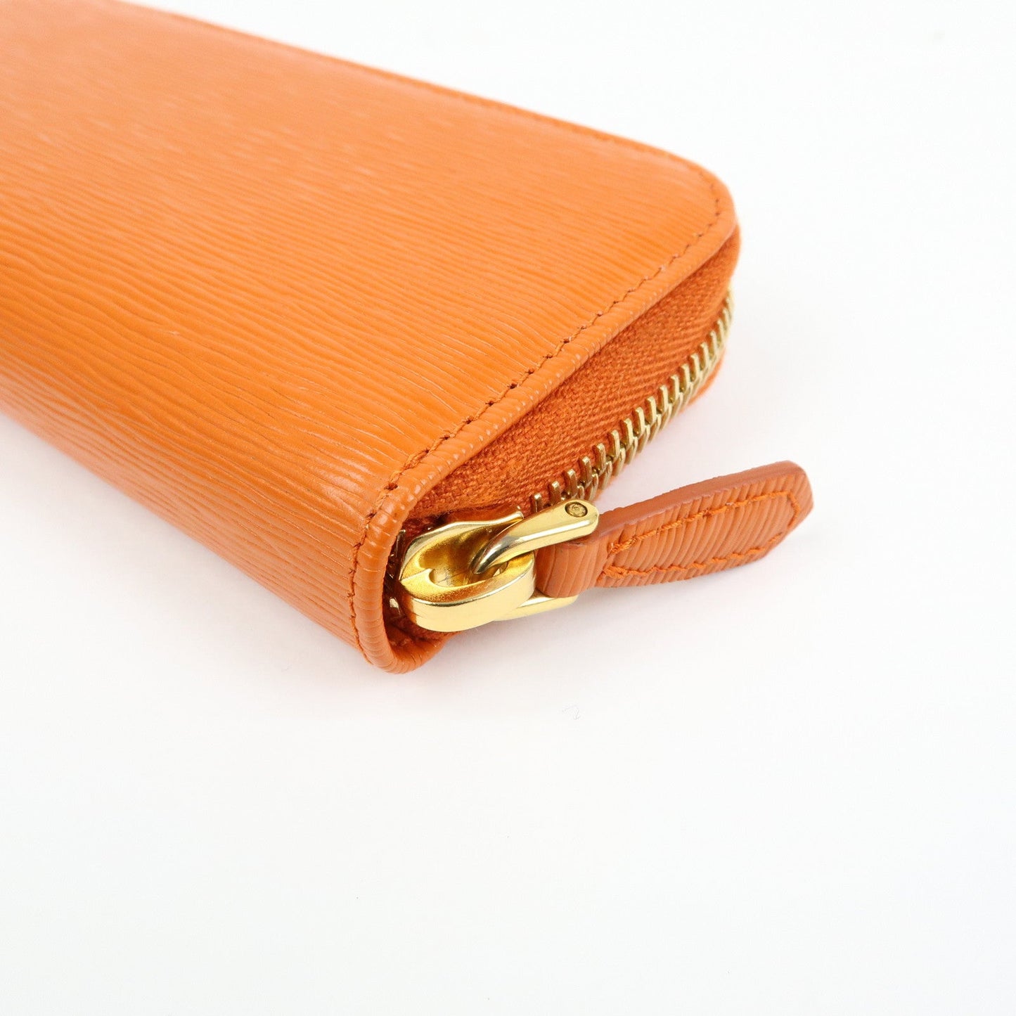 Prada Saffiano Leather Round Zippy 6 Rings Key Case Orange 1PG604【Pre-order】