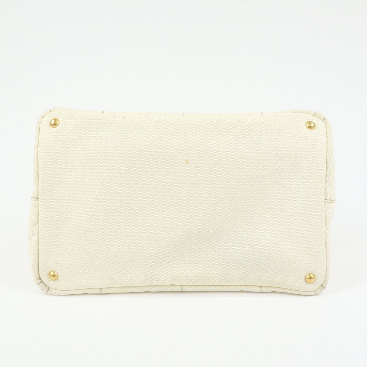Prada Canapa Large Triangle Logo Tote Hand Bag Ivory BN1872【Pre-order】