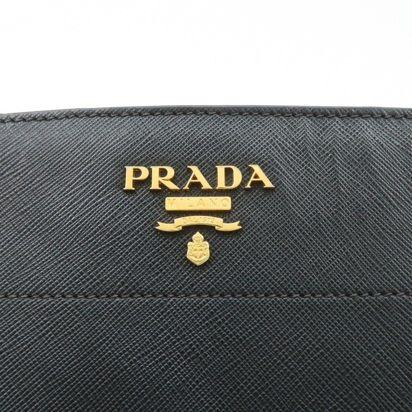 Prada Logo Saffiano Leather Shoulder Bag Gold HDW Black【Pre-order】