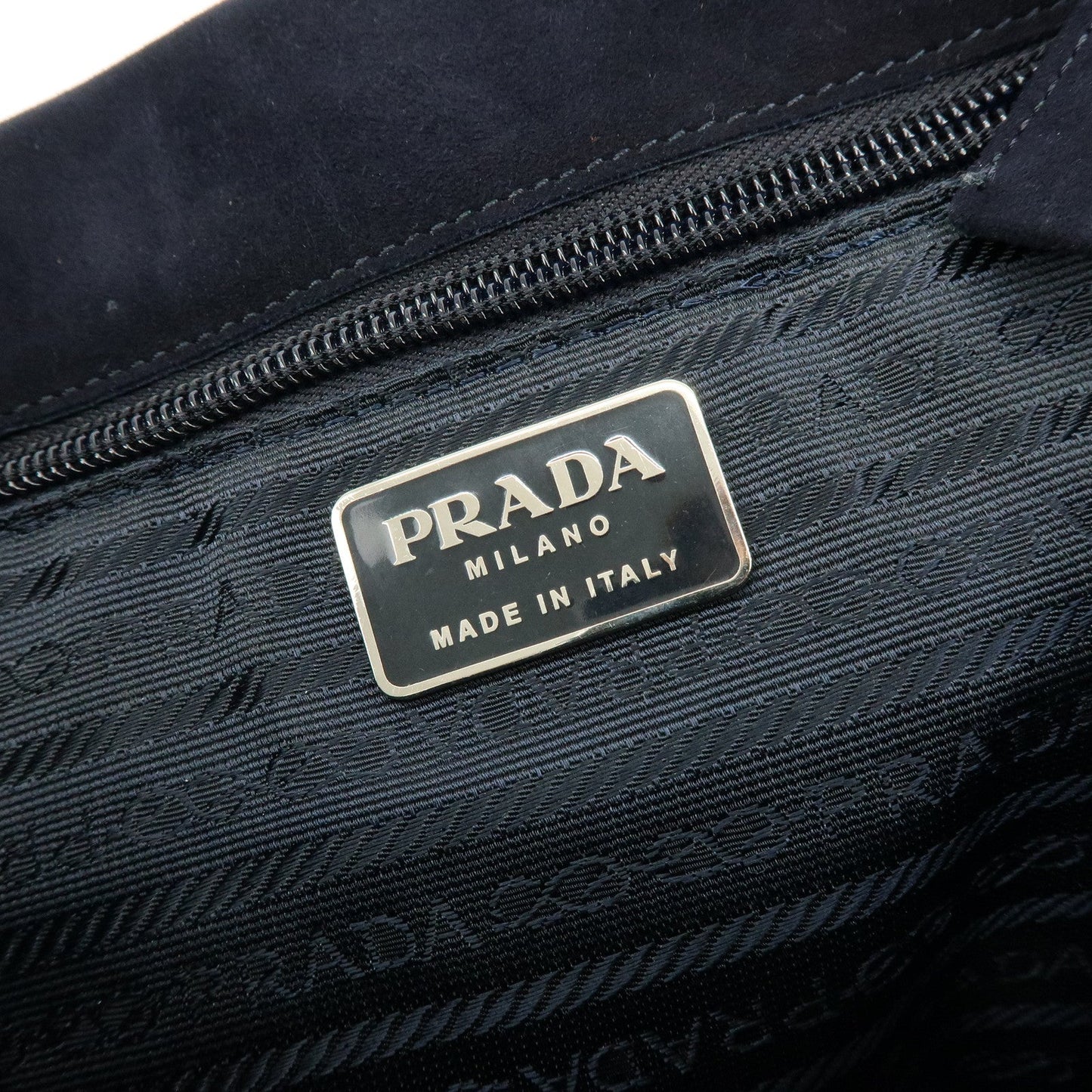 Prada Logo Suede Chain Shoulder Bag Tote Bag Dark Navy【Pre-order】
