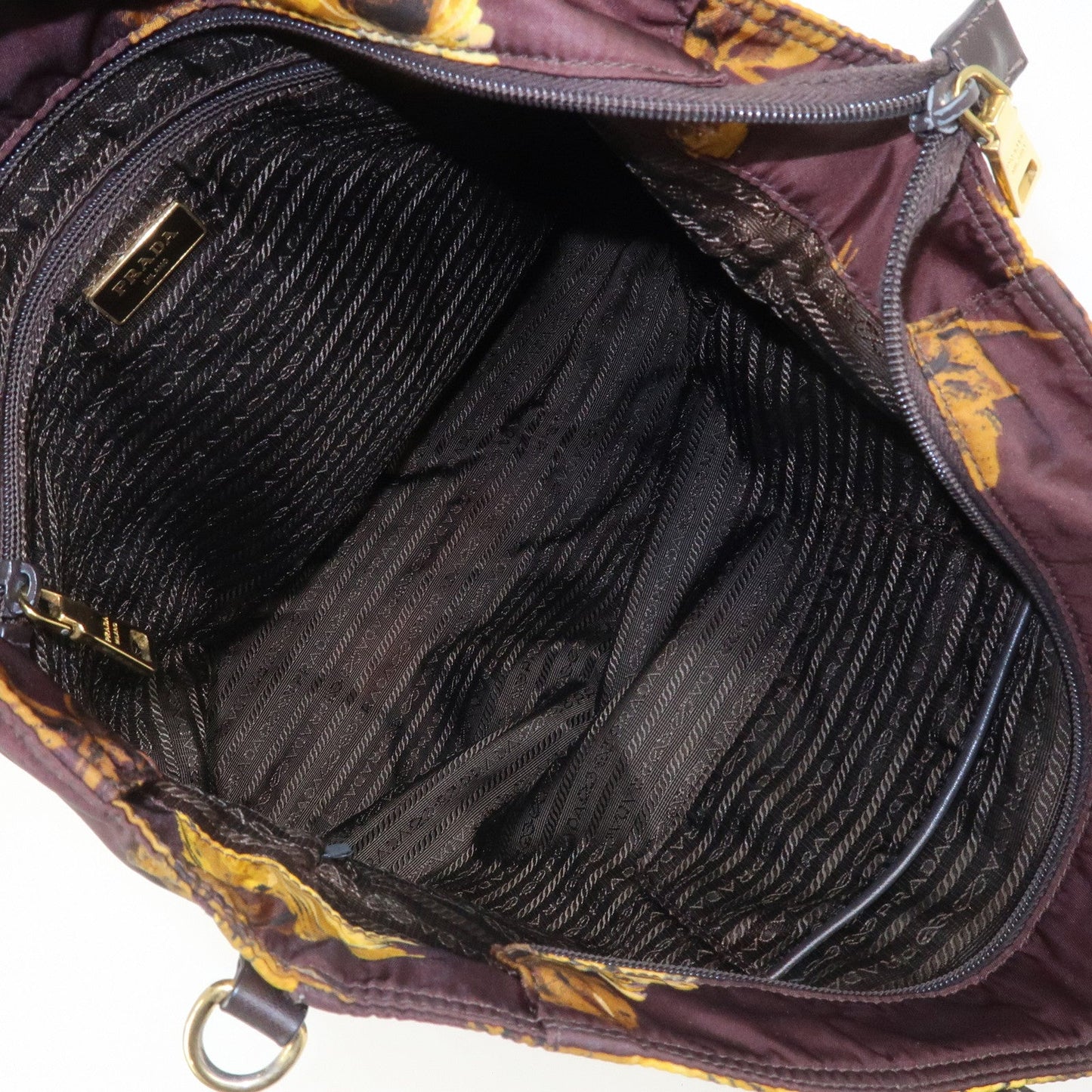 Prada Triangle Logo Nylon Leather 2Way Shoulder Bag Flower Print【Pre-order】