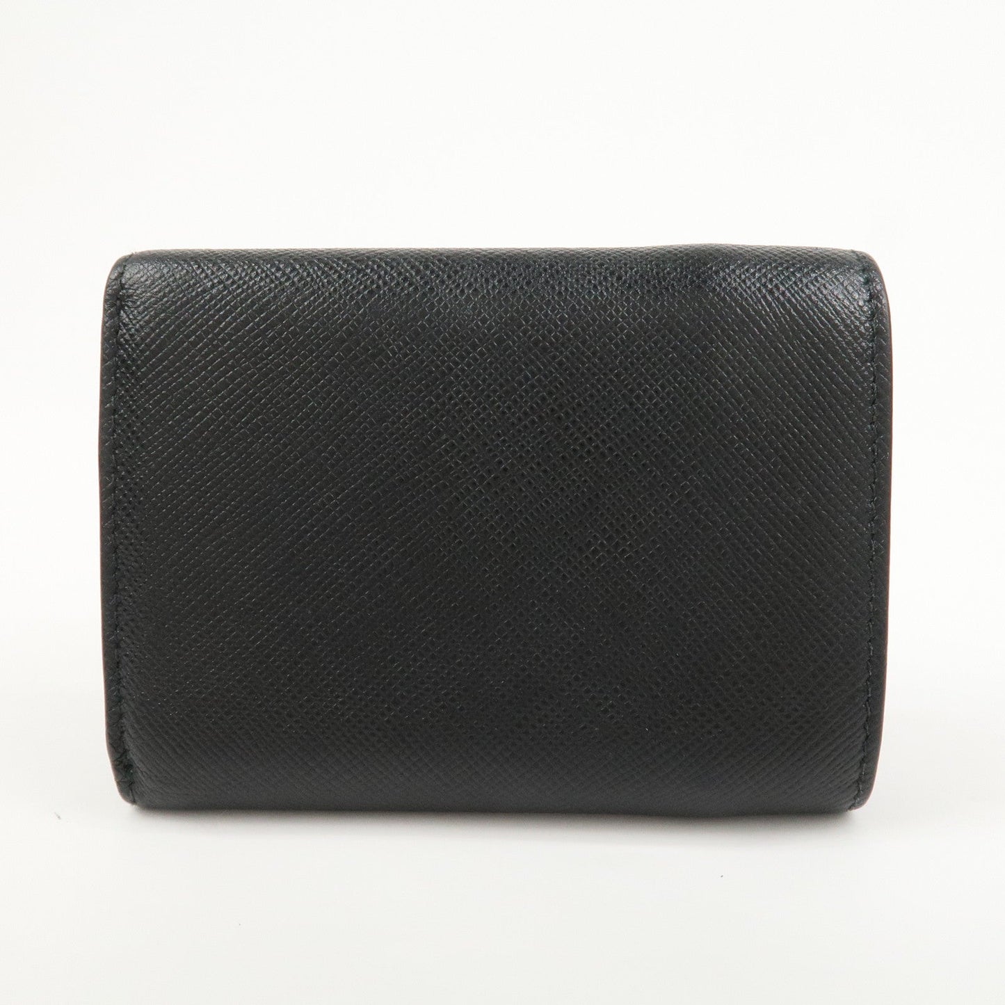 Prada Logo Saffiano Metal Tri-fold Small Wallet Black 1MH021【Pre-order】
