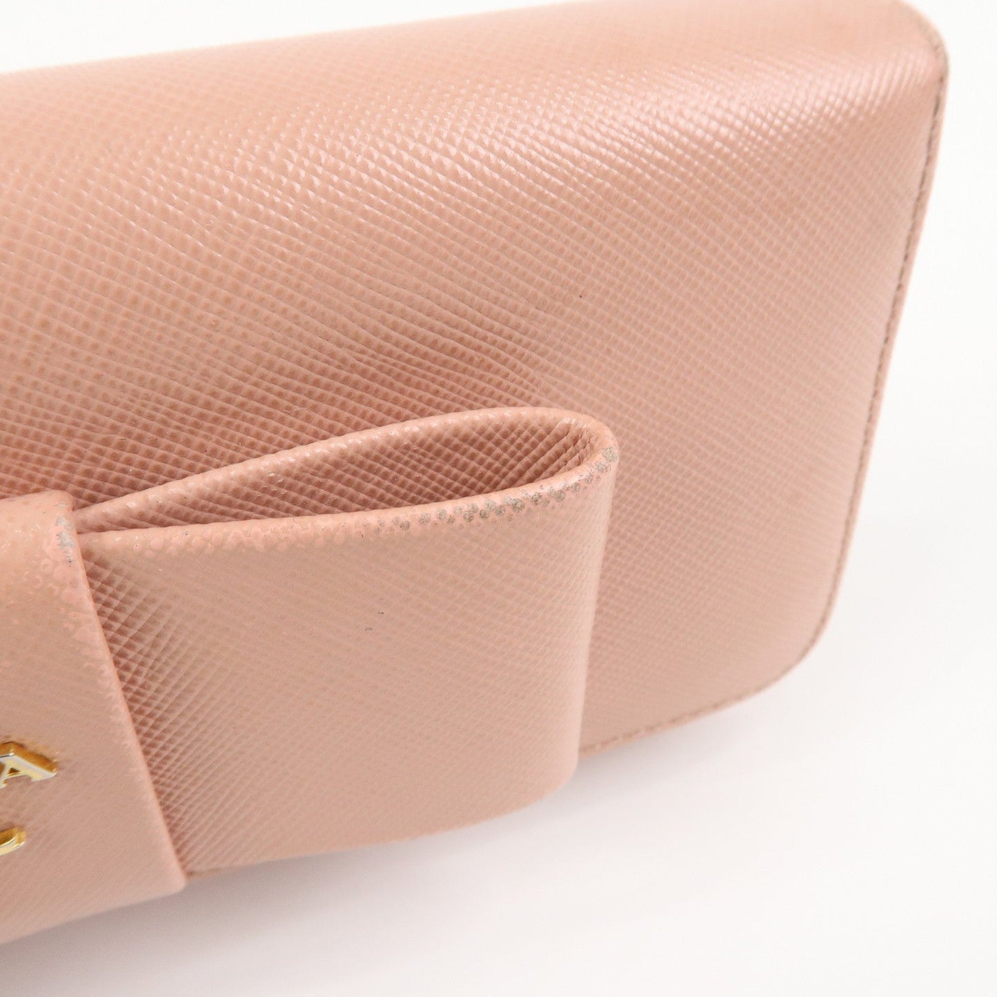 Prada Logo Saffiano Leather Ribbon Long Wallet Pink 1M1132【Pre-order】