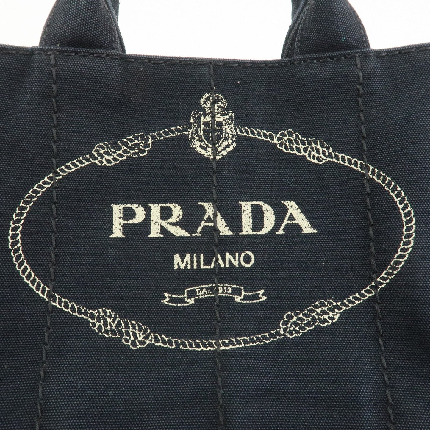 Prada Canapa Mini Triangle Logo Canvas 2Way Hand Bag Black 1BG439【Pre-order】