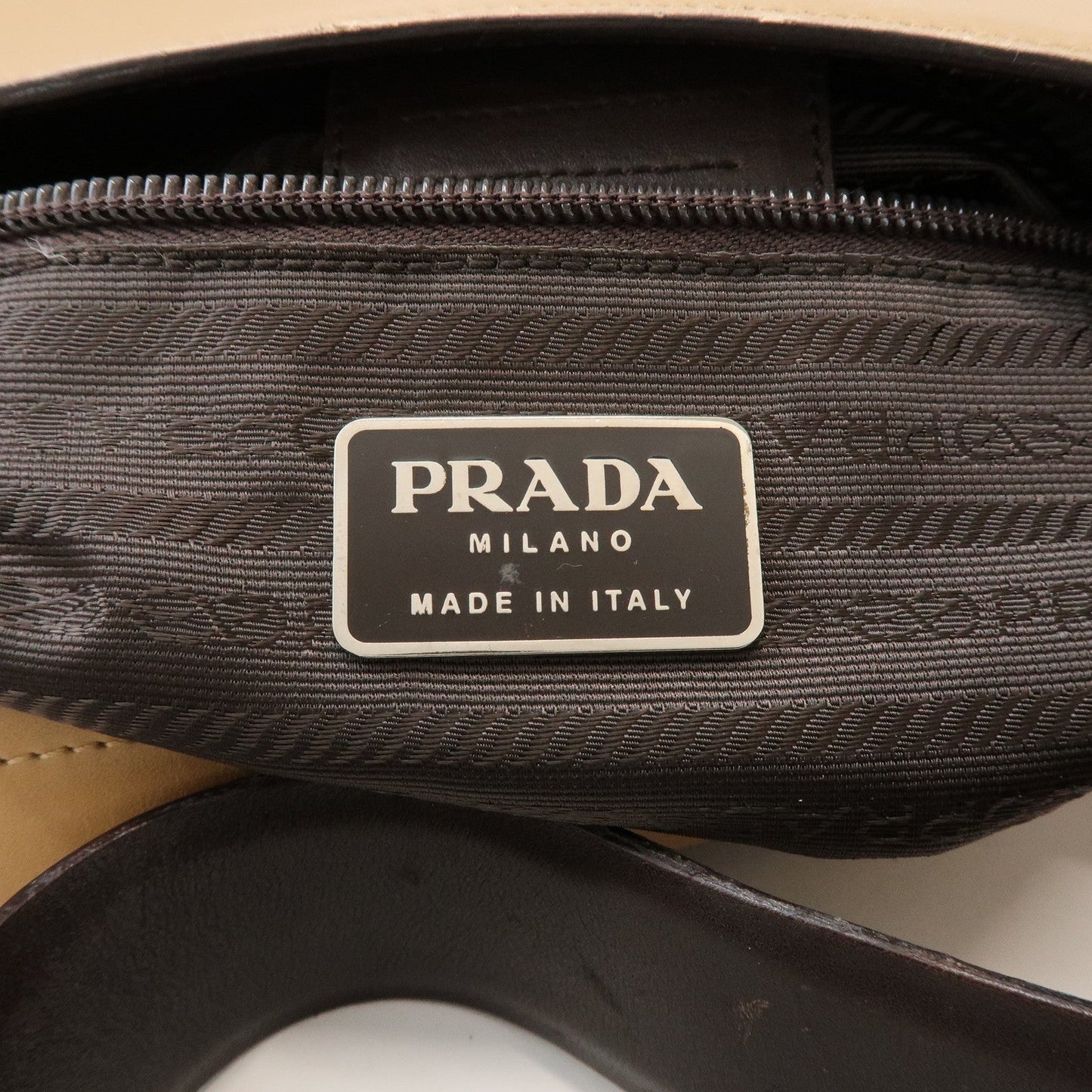 Prada Logo Leather Shoulder Bag Hand Bag Beige【Pre-order】