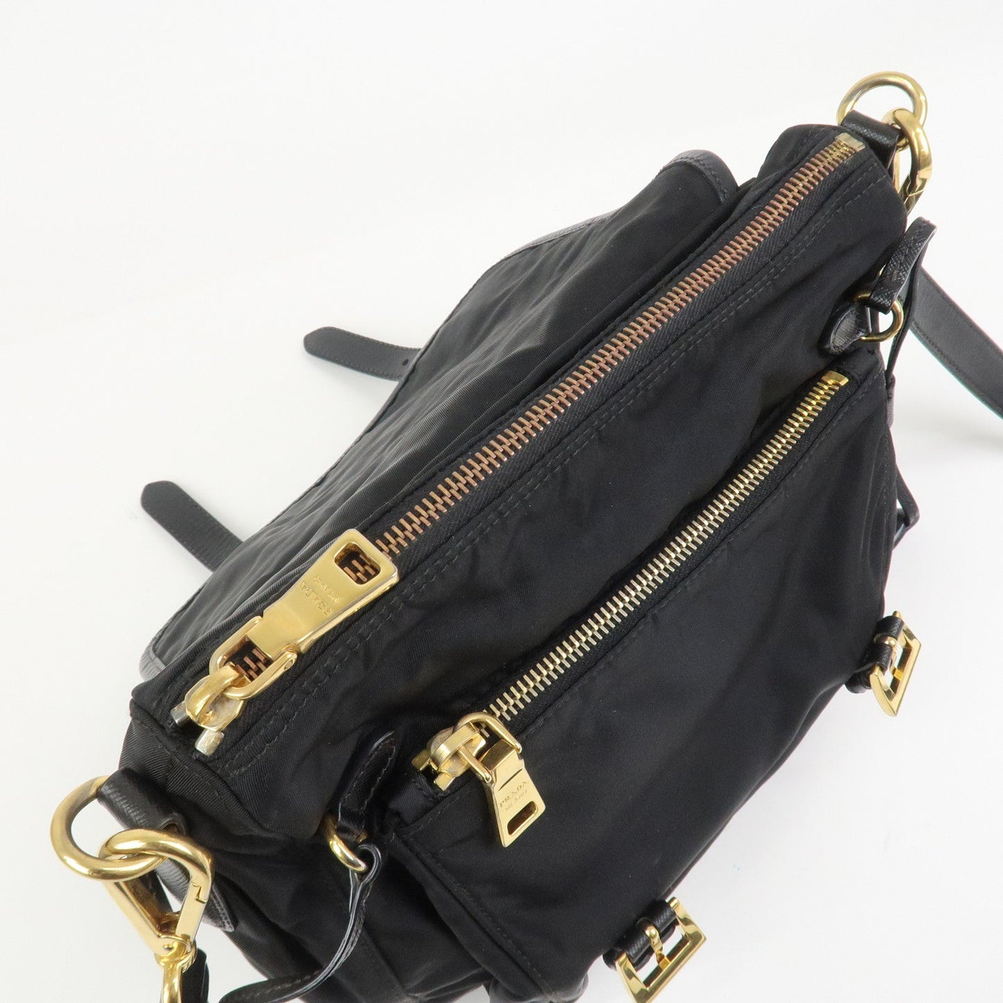 Prada Logo Nylon Saffiano Leather Shoulder Bag Crossbody Bag Black【Pre-order】