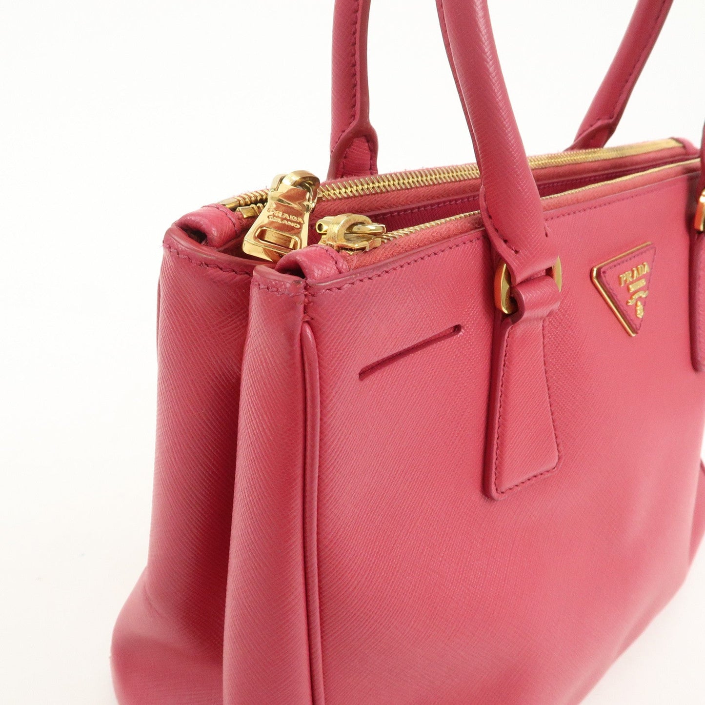 Prada Triangle Logo Saffiano Leather 2Way Bag Hand Bag Pink BN1801【Pre-order】