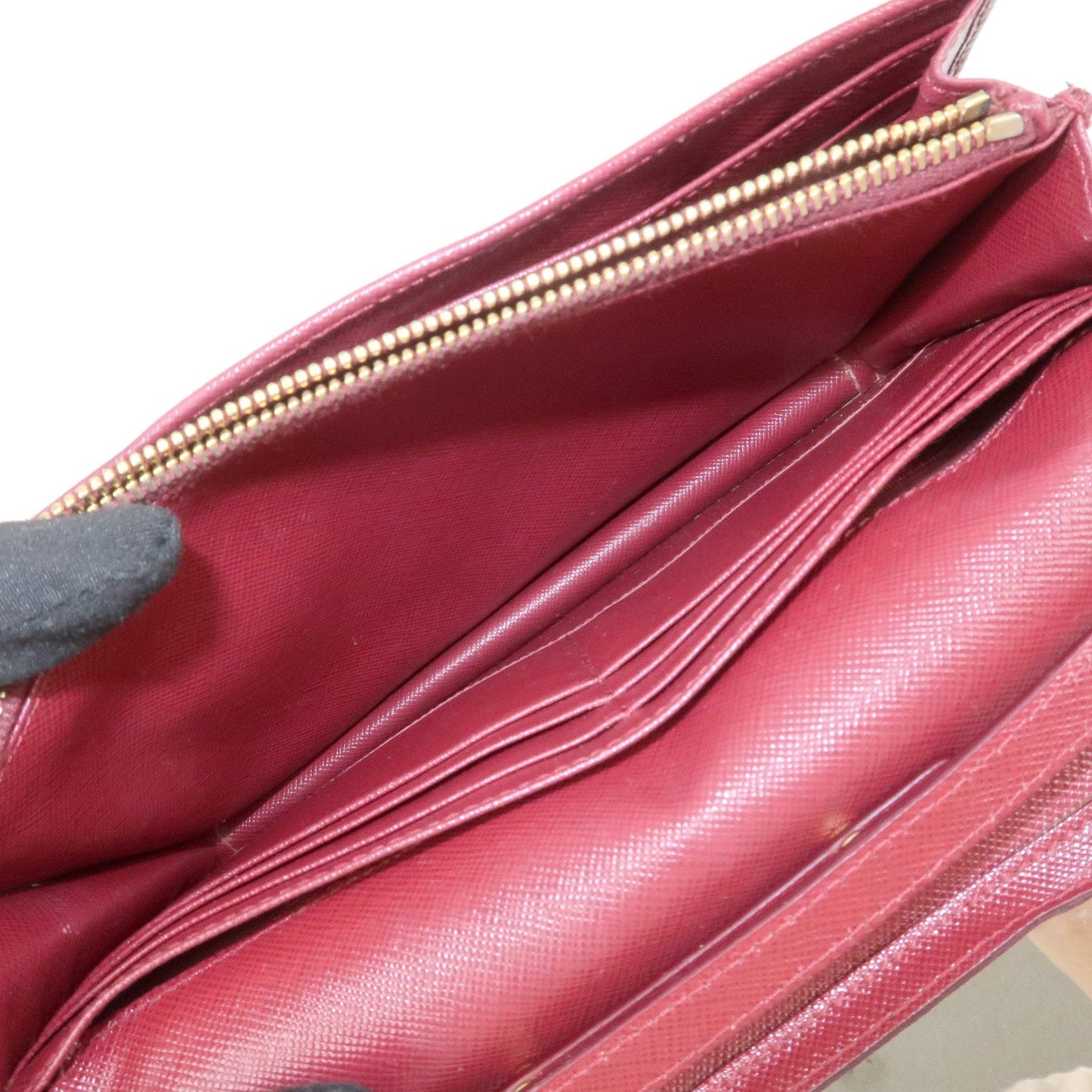 Prada Saffiano Leather Shoulder Wallet Red Gold BT1019【Pre-order】