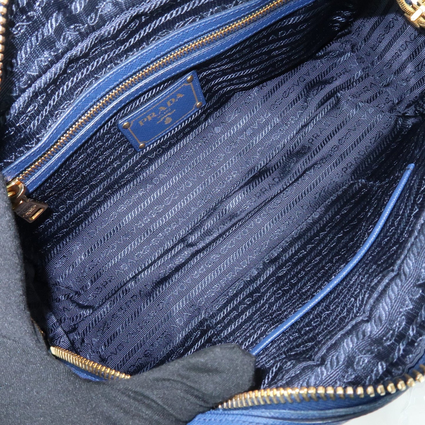Prada Triangle Logo 2Way Bag Hand Bag Shoulder Bag Blue Green【Pre-order】