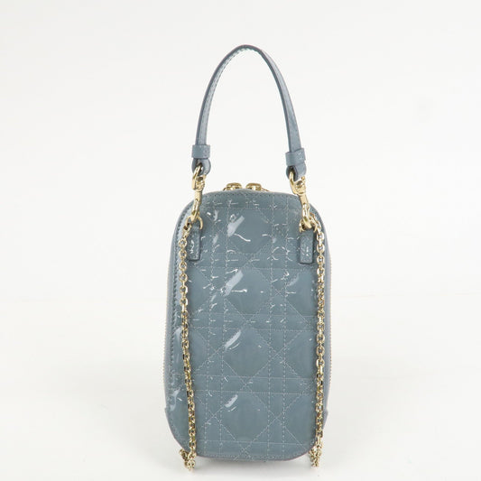Christian Dior Lady Dior Cannage Patent Leather Phone Holder【Pre-order】