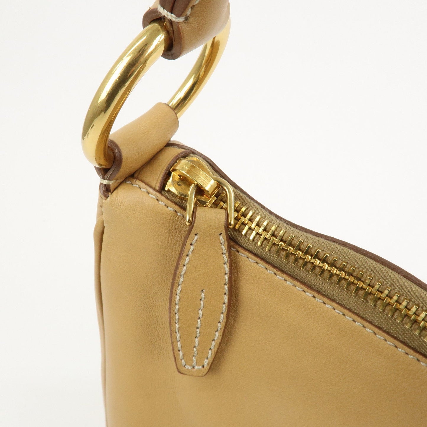 Prada Triangle Logo Leather Shoulder Bag Hand Bag Camel【Pre-order】