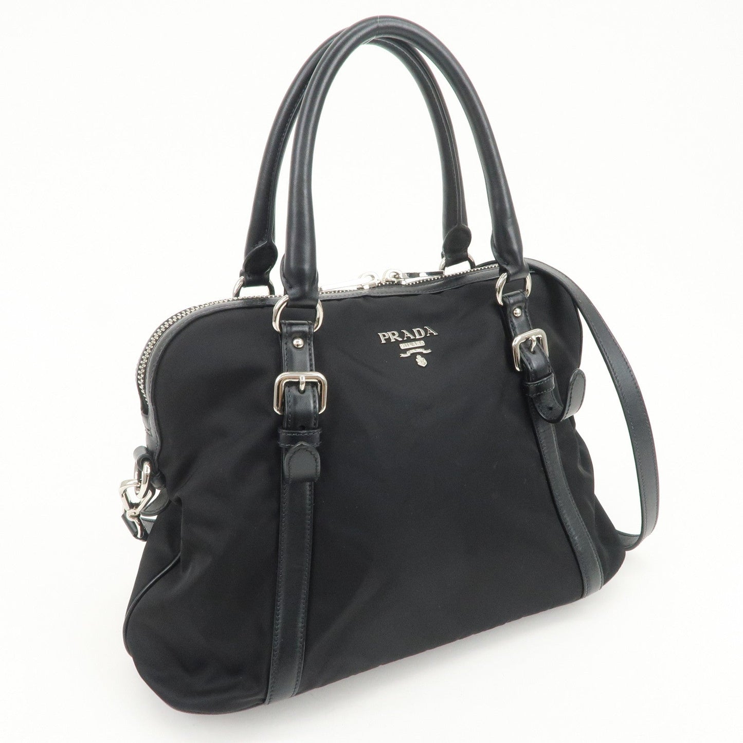 Prada Nylon Leather 2Way Bag Hand Bag Shoulder Bag Black 1BB912【Pre-order】