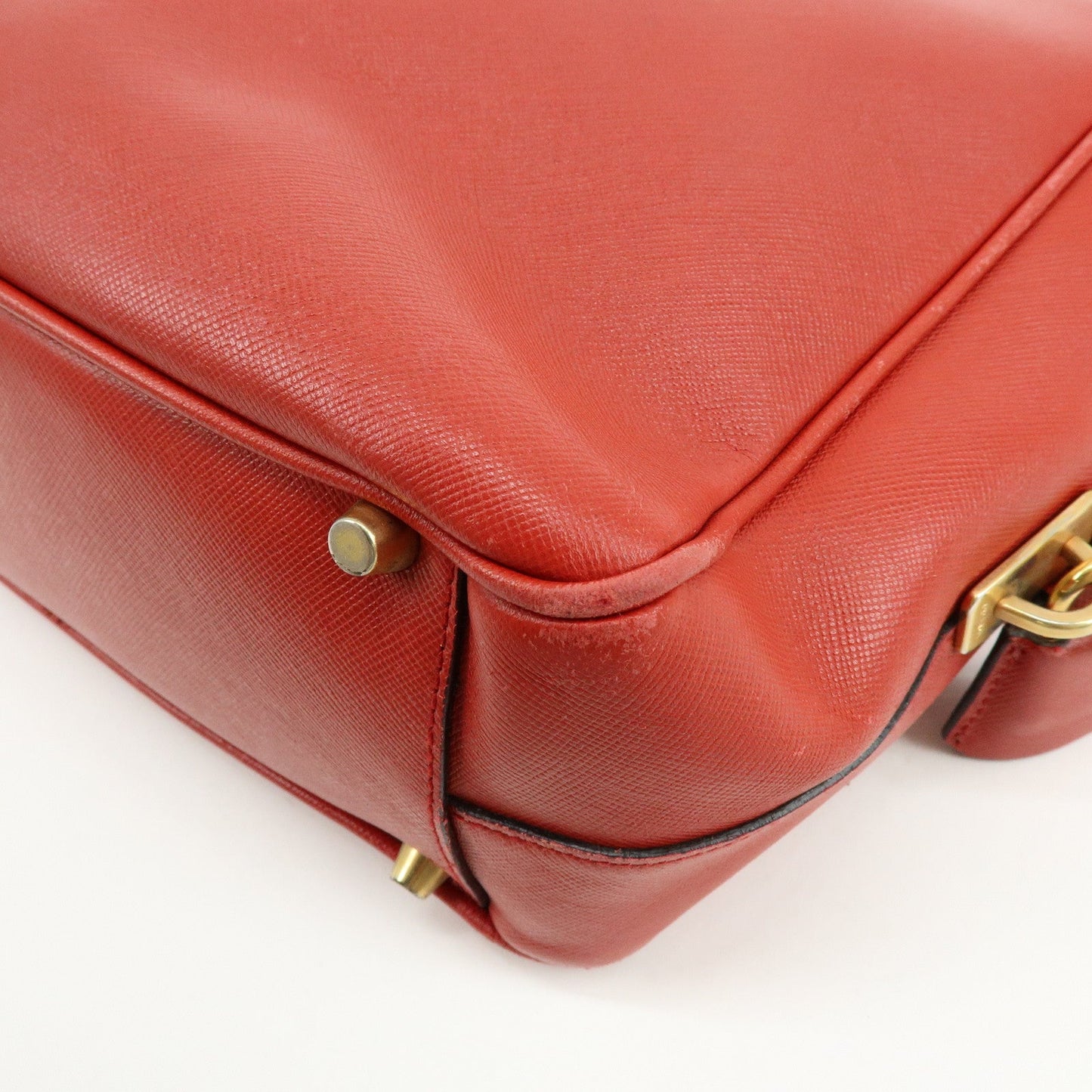 Prada Triangle Logo Saffiano Leather Shoulder Bag Hand Bag Red【Pre-order】