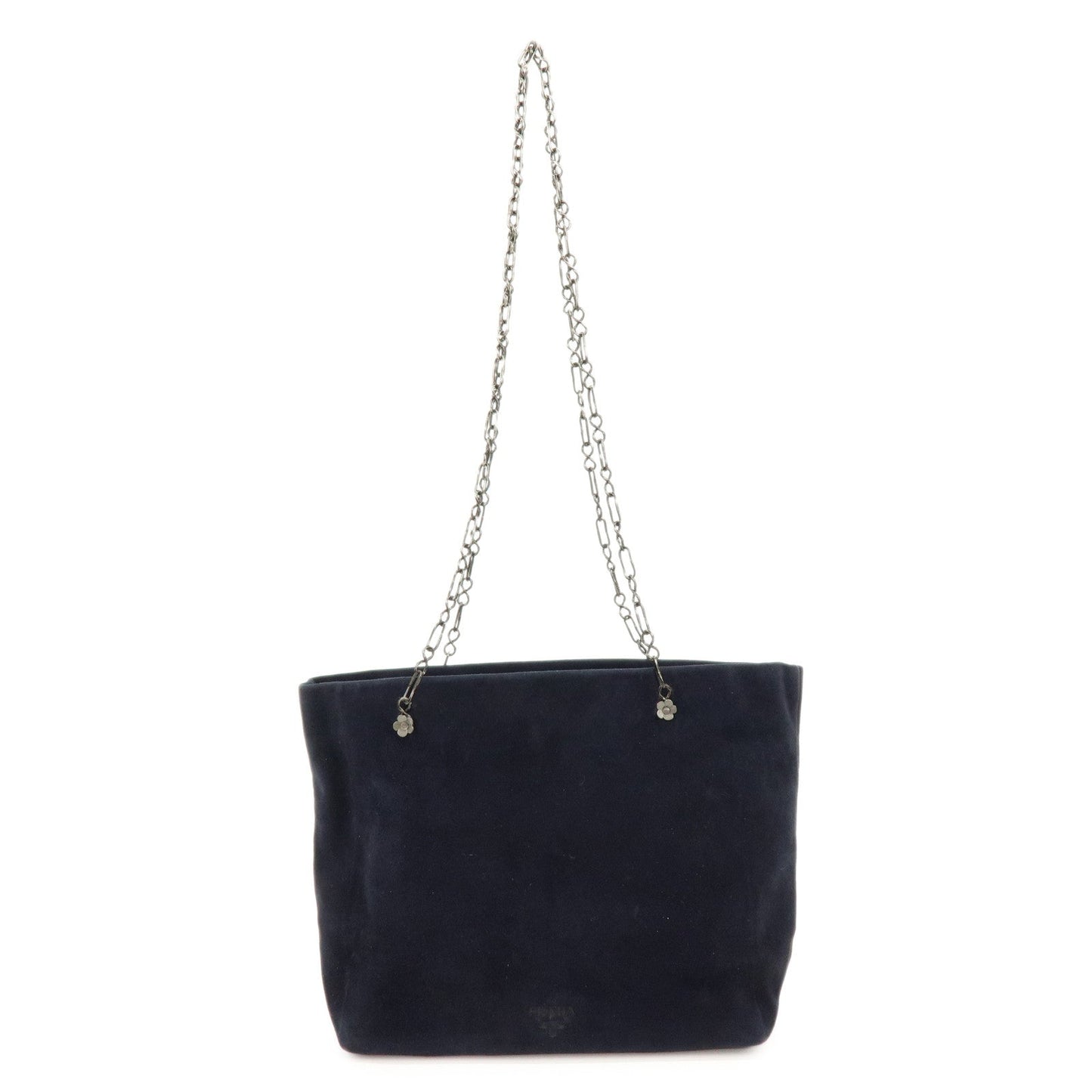 Prada Logo Suede Chain Shoulder Bag Tote Bag Dark Navy【Pre-order】