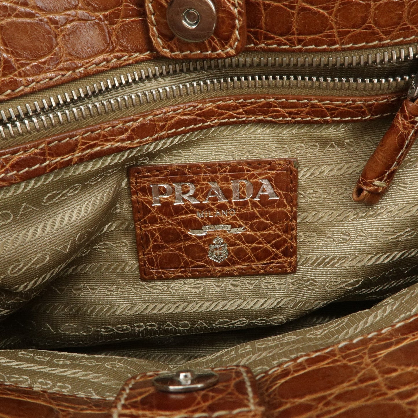 Prada Logo Jacquard Canvas Embossed Leather Shoulder Bag【Pre-order】