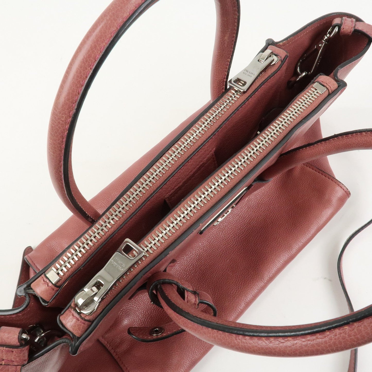Prada Triangle Logo Leather 2Way Bag Tote Bag Hand Bag Pink B2625M【Pre-order】