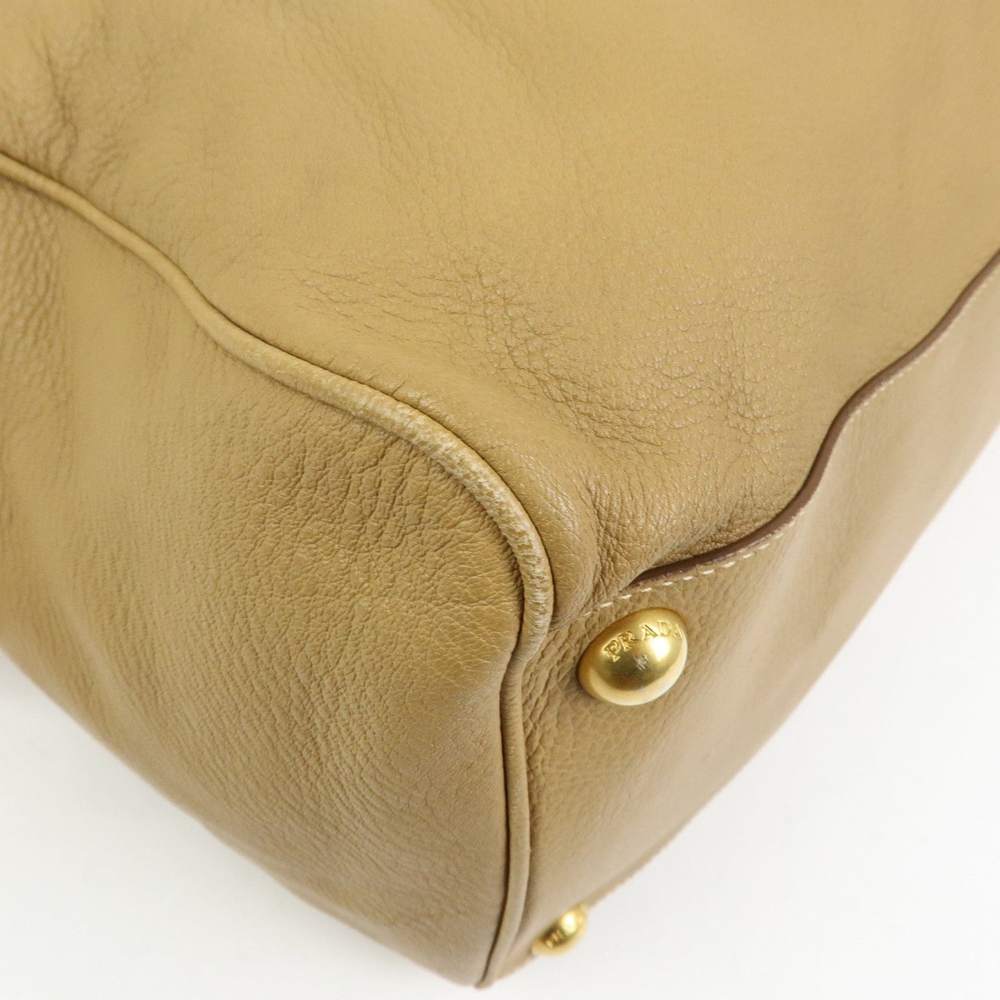 Prada Logo Leather Boston Bag Hand Bag Travel Bag Brown【Pre-order】