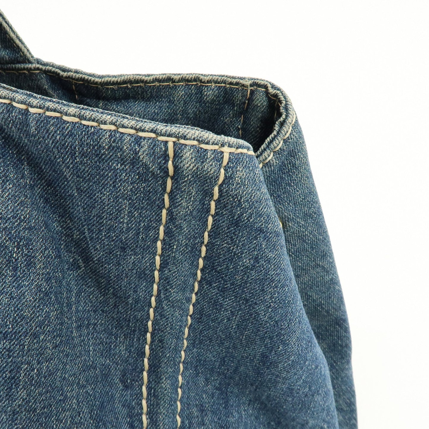 Prada Logo Canapa Canvas Denim Large Tote Hand Bag Blue BN1872【Pre-order】