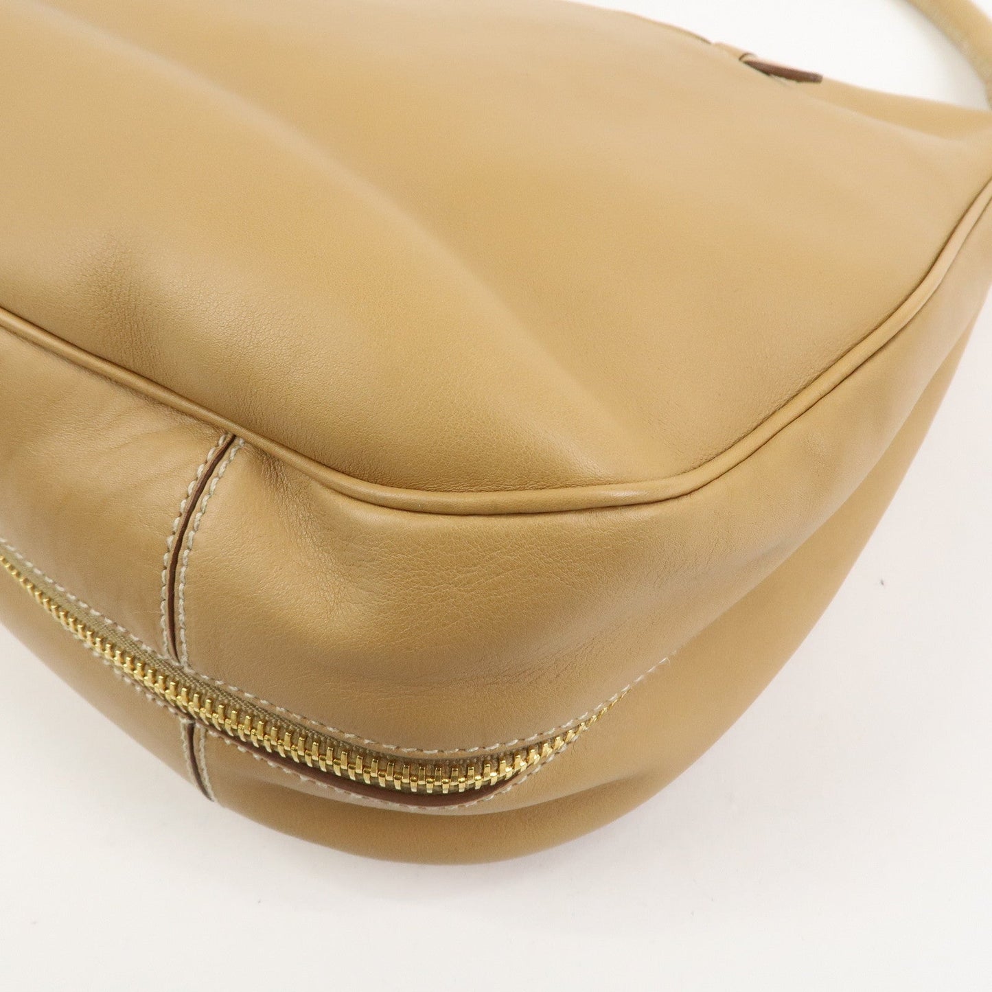 Prada Triangle Logo Leather Shoulder Bag Hand Bag Camel【Pre-order】
