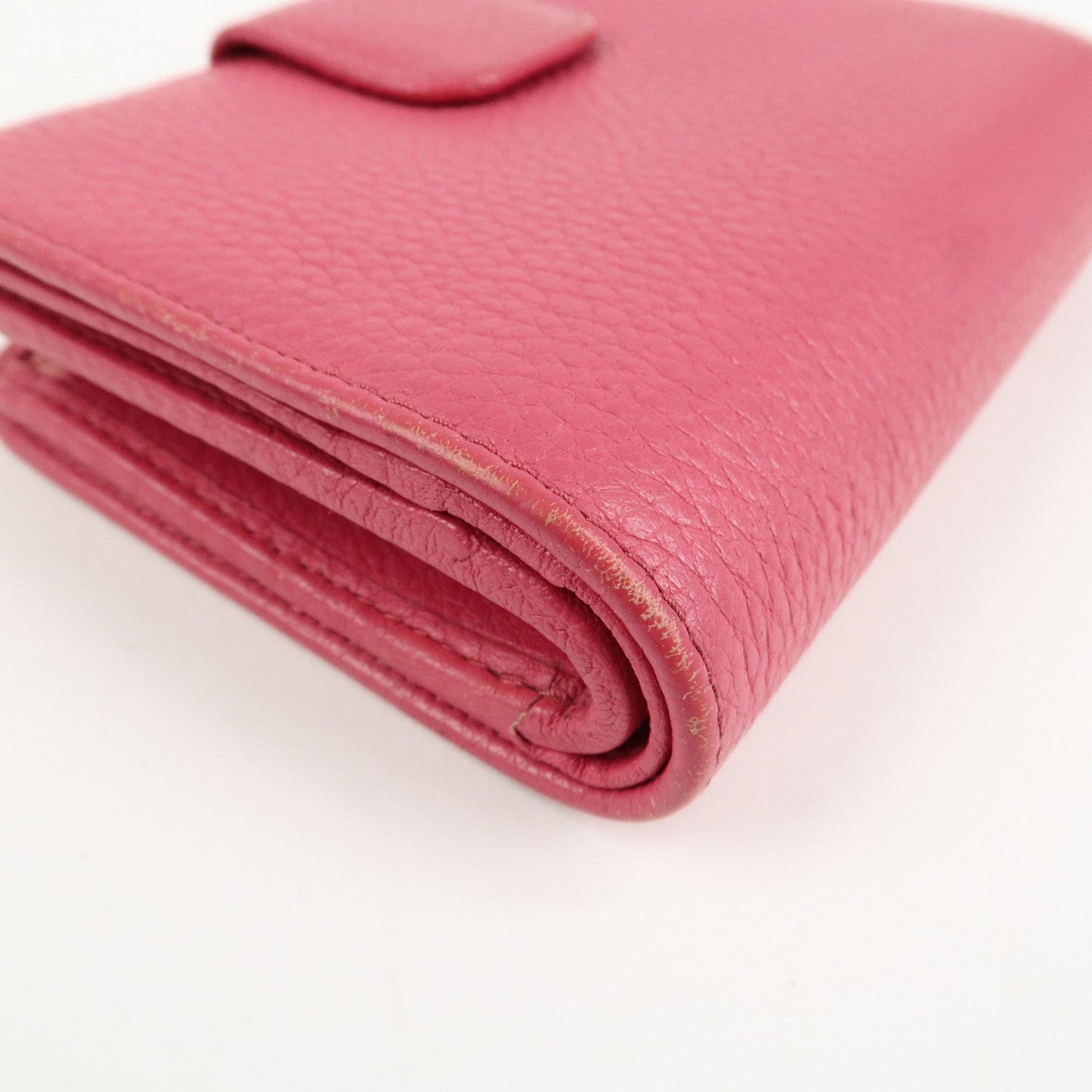 Prada Logo Leather Bi-Fold Wallet Small Wallet Pink 1ML018 Used【Pre-order】