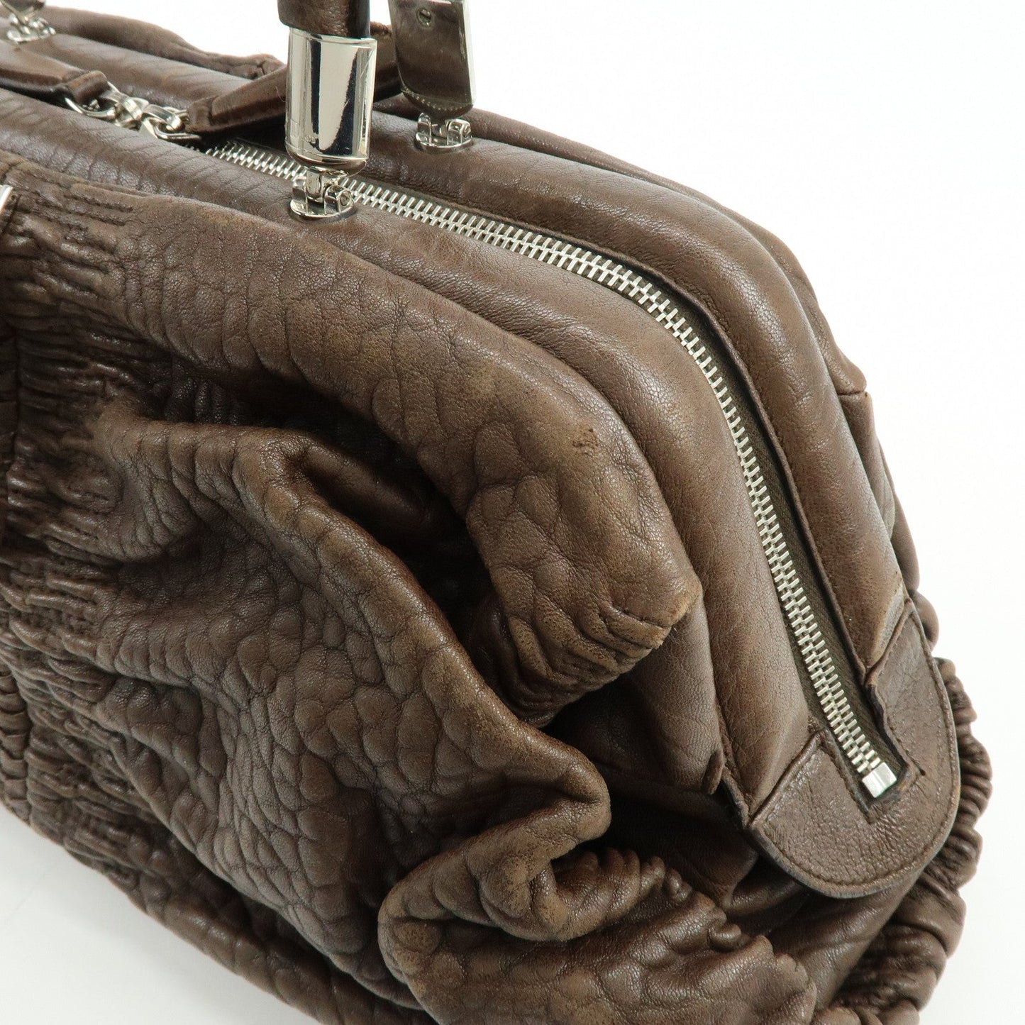 Christian Dior Embossed Gathered Leather Boston Bag Hand Bag【Pre-order】