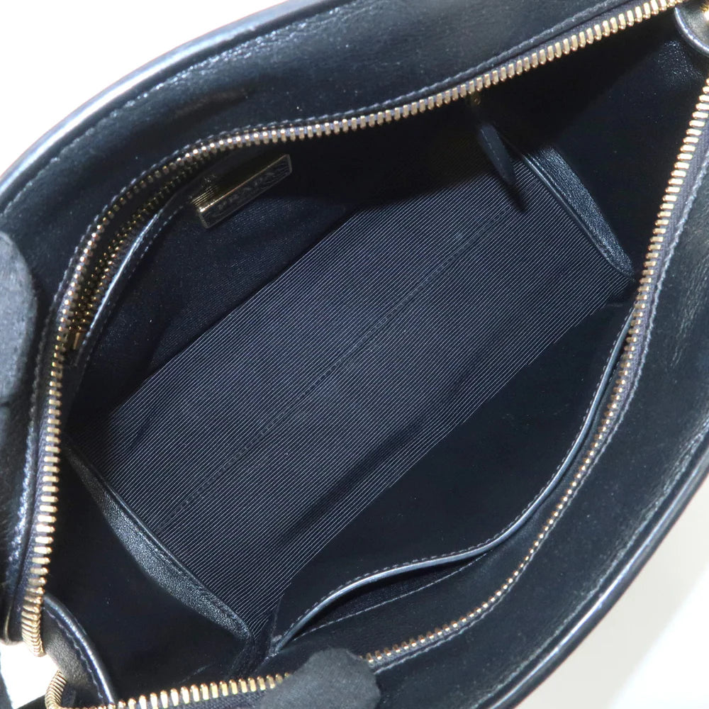 Prada Leather 2Way Bag Hand Bag Black Gold Hardware【Pre-order】